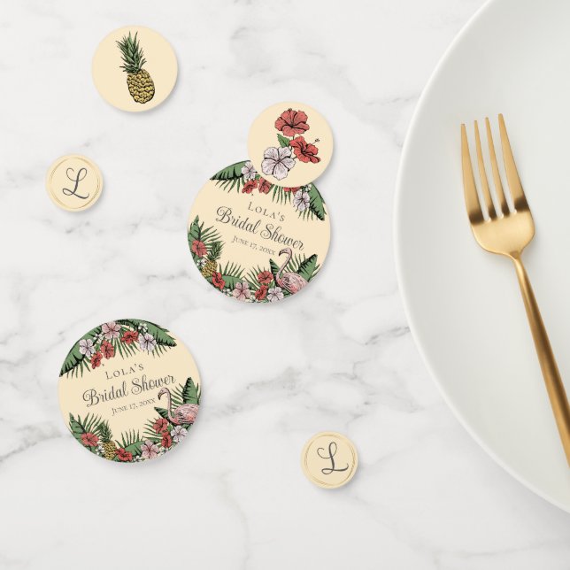 Confeti Elegante lluvia de boda tropical amarilla (Grupo)