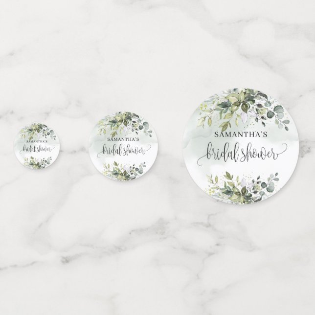 Confeti Elegante lluvia dorada de eucalipto verde polvorie (Anversos)