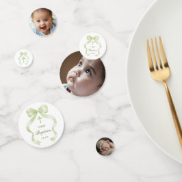 Confeti Elegante Mesa de Bautismo Verde