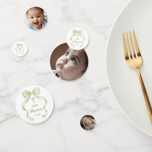 Confeti Elegante Mesa de Bautismo Verde (Grupo)