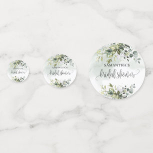 Confeti Elegante oro de eucalipto verde polvoriento Ducha