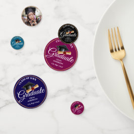 Confeti Elegante Partido de Graduación de Oro, Negro y Mar