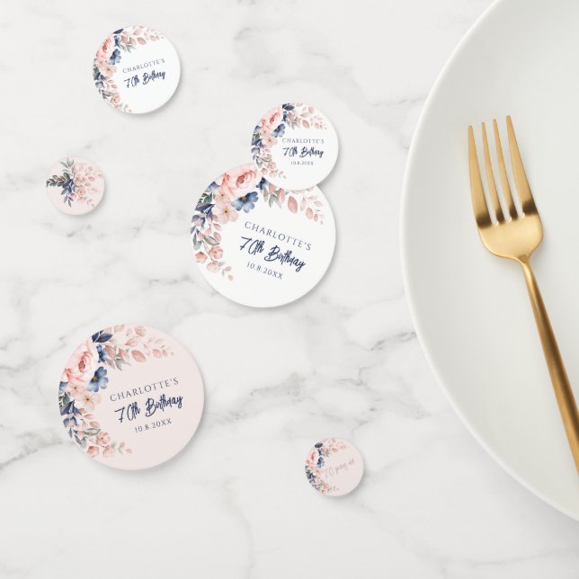 Confeti Elegante Personalizado del partido de cumpleaños 7 (Grupo)