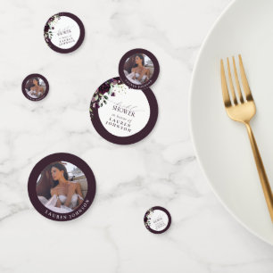 Confeti Elegante Plum Purple Watercolor Bridal Shower