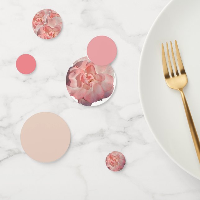 Confeti Elegante recepción Rubor Rosa Floral Wedding (Grupo)