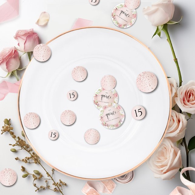Confeti Elegante rosa, Rubor y Rosa Quinceañera de oro (Subido por el creador)
