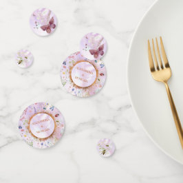 Confeti Elegante y caprichosa Mesa Rosa de Flor salvaje