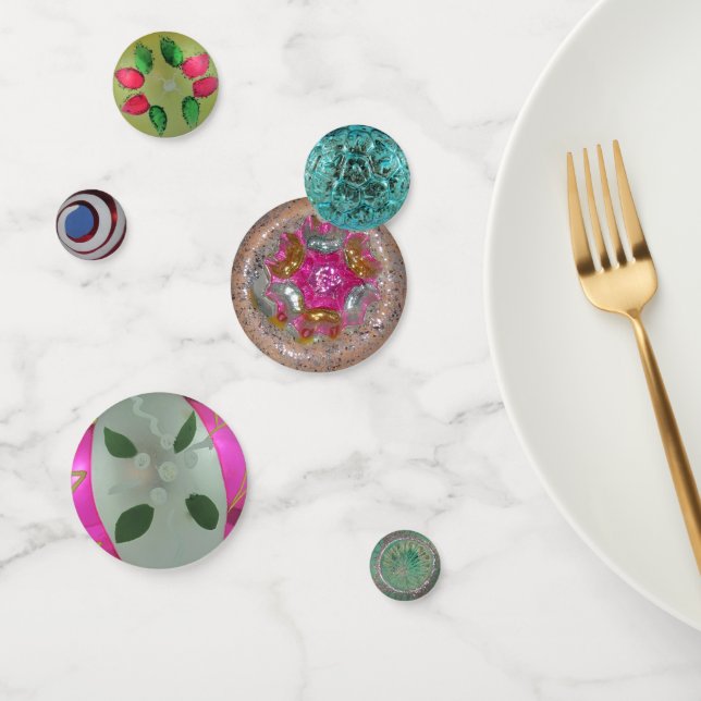 Confeti Elegantes adornos de Navidad de Vidrio Antiguo Vin (Grupo)