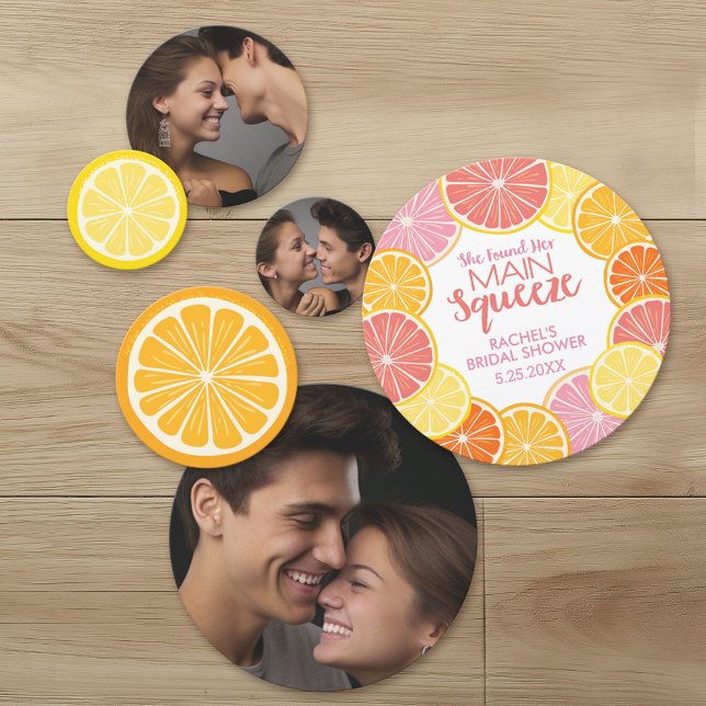 Confeti Ella Encontró Su Fiesta de Despedida de Soltera (Custom Bridal Shower Confetti with Photos - She Found Her Main Squeeze)