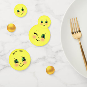 Confeti Emojis de cara feliz y sol lindos