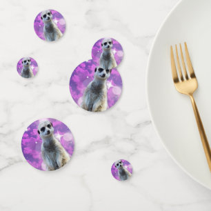 Confeti Encanto deslumbrante: Meerkat con fondo de color r