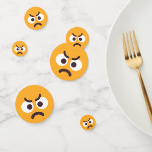 Confeti Enfadado Face Emoji de color agresivo pasivo edita