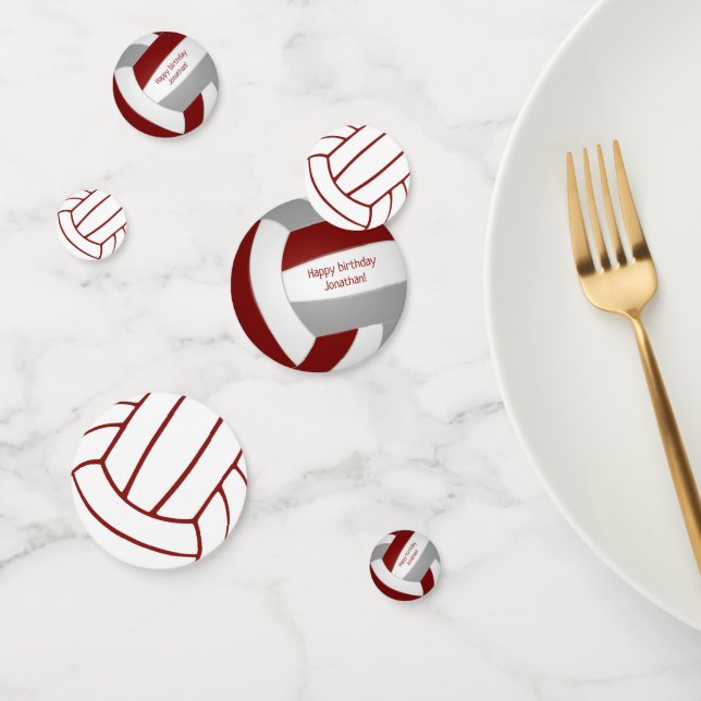 Confeti Equipo gris marrón de colores de voleibol cumpleañ (Grupo)