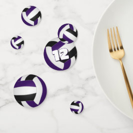 Confeti equipo negro morado colores niños fiesta de voleib