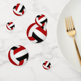 Confeti equipo negro rojo colores fiesta de voleibol infan