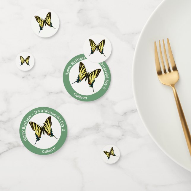 Confeti Es una escarpada fiesta de cumpleaños de mariposas (Grupo)