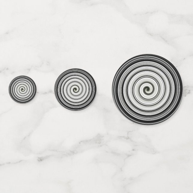 Confeti Espiral negra y blanca (Anversos)