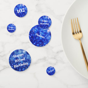 Confeti Espuma azul personalizada 102 cumpleaños