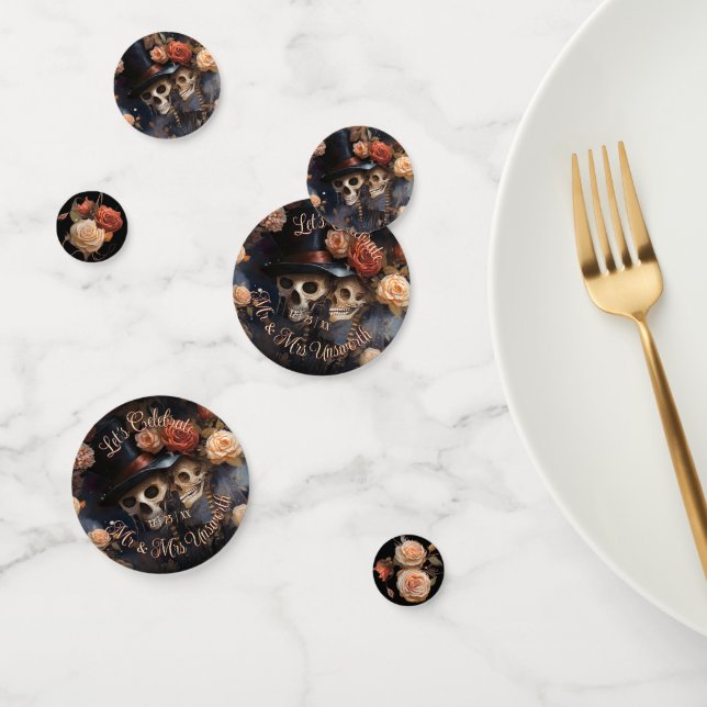 Confeti Esqueletos seductores Boda gótica beso romántico (Grupo)