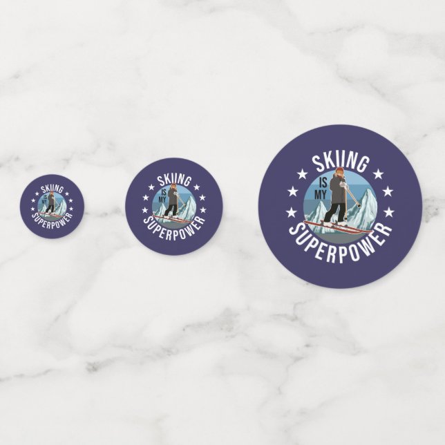 Confeti Esquiar es mi superpotencia (Anversos)