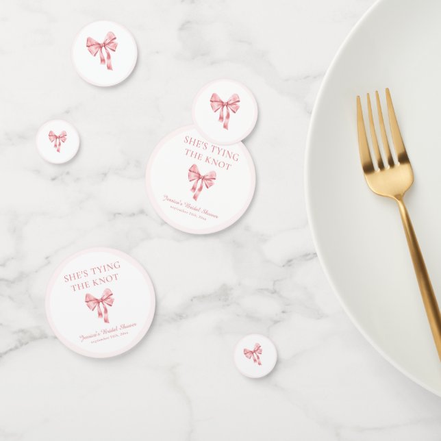 Confeti Está Atando el Nudo Fiesta de Despedida Rosa Suave (Grupo)