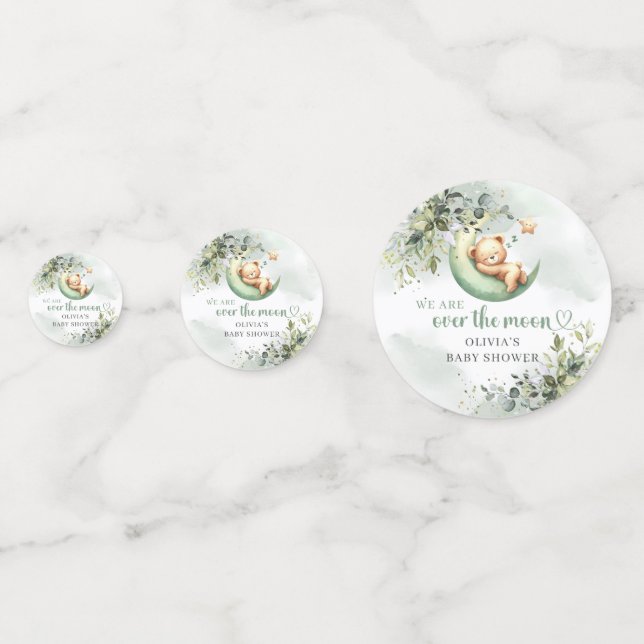 Confeti Estamos sobre la luna oso de peluche neutro en gén (Anversos)