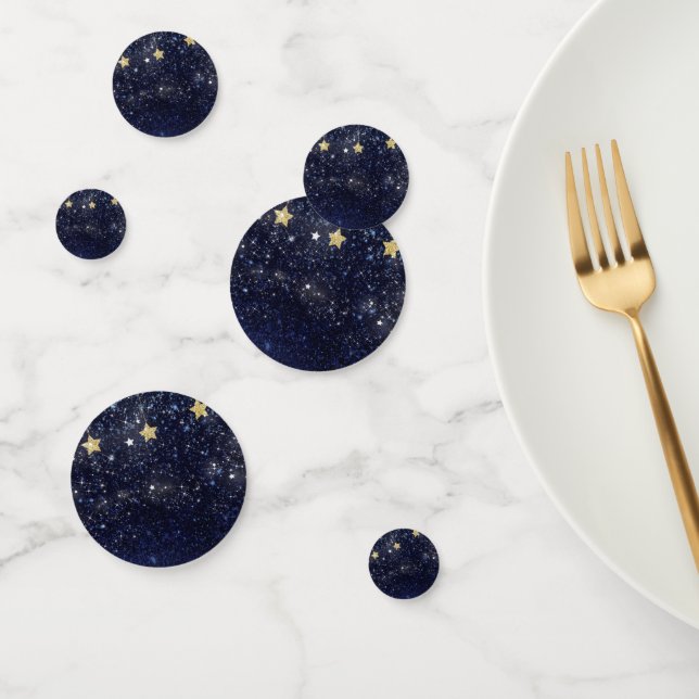 Confeti Estelar Celeste Bajo las Estrellas Fiesta Azul Dor (Grupo)