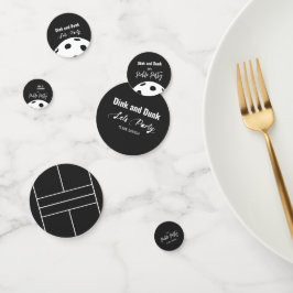 Confeti Estilo Retro Neon Black Themed Pickleball Cumpleañ