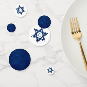 Confeti Estrella De David Clásico Azul Moderno Minimalis