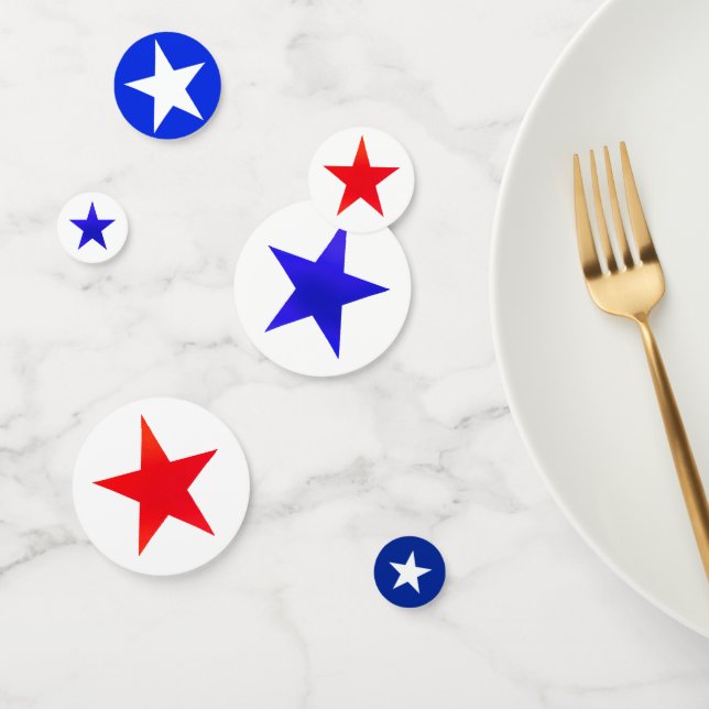 Confeti Estrellas azul, roja y blanca (Grupo)