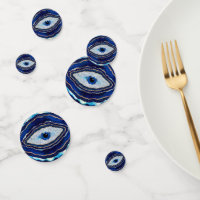 Evil Eye Blue Agate Geode Ditital Art