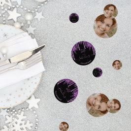 Confeti Fabuloso cumpleaños moda de foto purpurina morado 