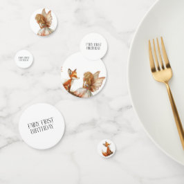 Confeti Fall Fairy First Birday Gracias con un Fox