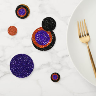 Confeti Falsa morada, Naranja y Purpurina negro Hallowee