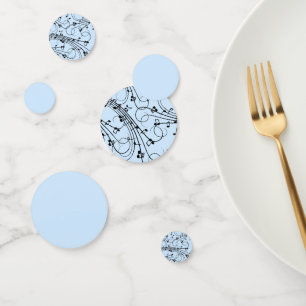 Confeti Fancy Music Notes Blue