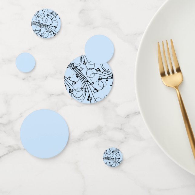 Confeti Fancy Music Notes Blue (Grupo)