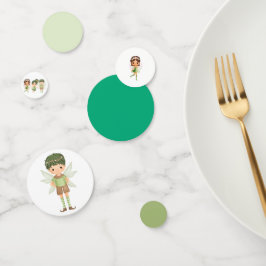 Confeti Fayas vestidas con tazones de papel verde
