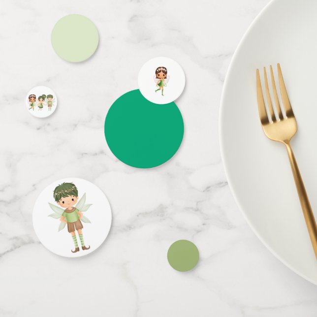 Confeti Fayas vestidas con tazones de papel verde (Grupo)