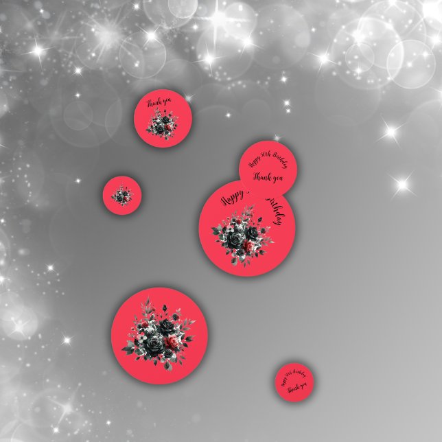 Confeti Felices 50 años Rosas rojos y negros | (Subido por el creador)