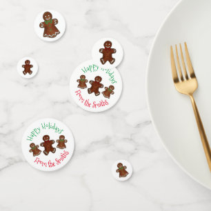 Confeti Felices fiestas El hombre del pan de los jengibre