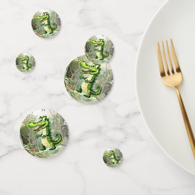 Confeti Felices y salvajes árboles de selva de cocodrilos (Grupo)