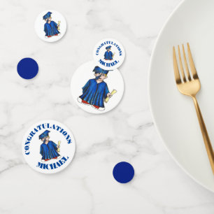 Confeti Felicitaciones Graduación Niño Graduado Cap Gown