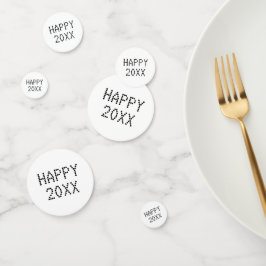Confeti Feliz Año Nuevo número de personalizados blancos n