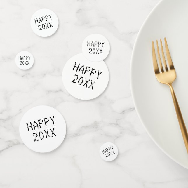 Confeti Feliz Año Nuevo número de personalizados blancos n (Grupo)
