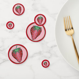 Confeti Feliz cumpleaños Berries de fresa rosadas y dulces