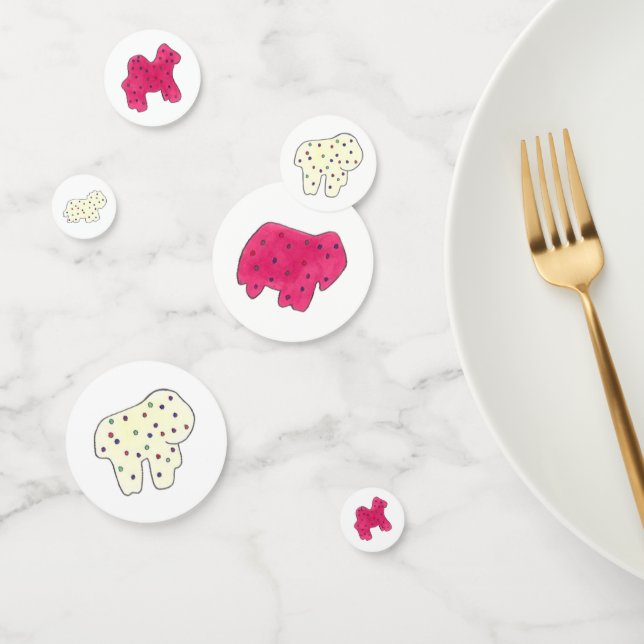 Confeti Feliz cumpleaños Fiesta Circo Rosa Crackers animal (Grupo)