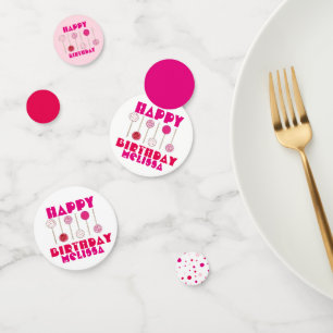 Confeti Feliz cumpleaños, Fiesta Rosa, celebración de copa