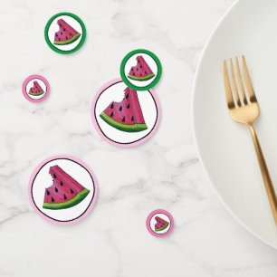 Confeti Feliz cumpleaños Pink Watermelon Slice Fruit Picni