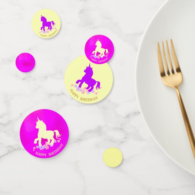 Confeti Feliz cumpleaños Unicorn (Grupo)