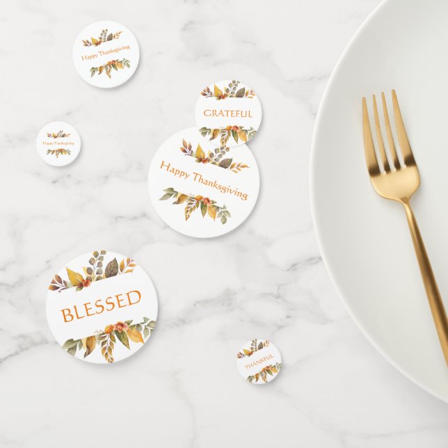 Confeti Feliz Día de Acción de Gracias Agradecido Gracias (Grupo)